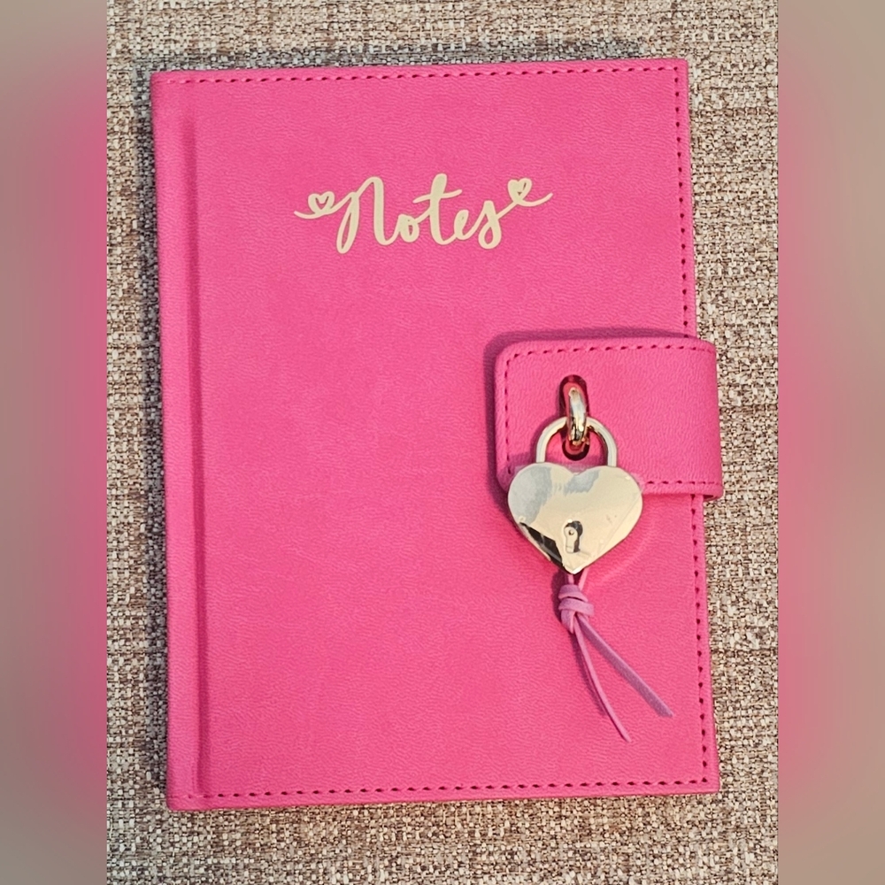 Pink Notebook with Heart Lock & Key